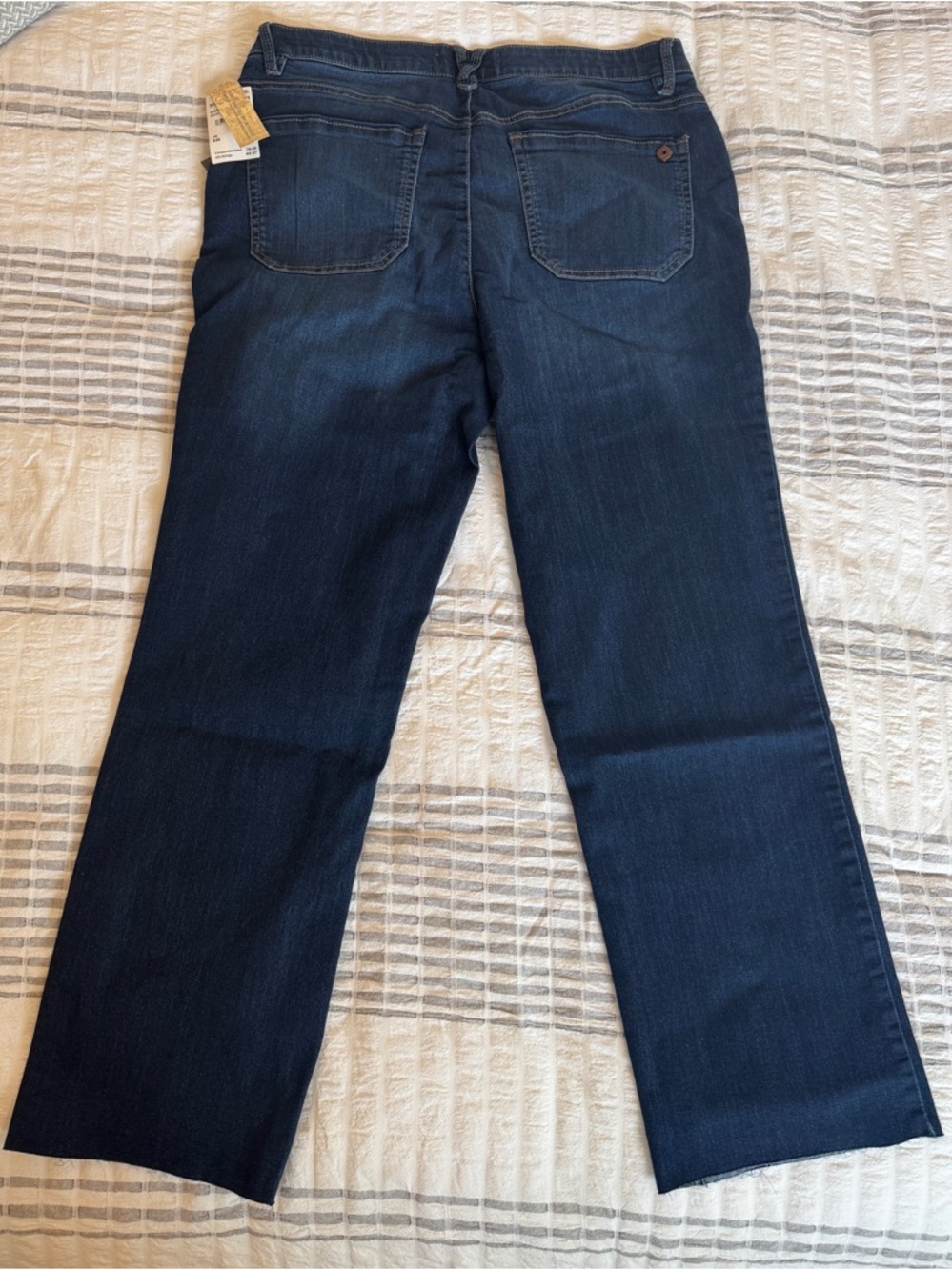 NWT Democracy Dark Blue Ankle Crop Slim Straight Indigo Jeans - Picture 3 of 6